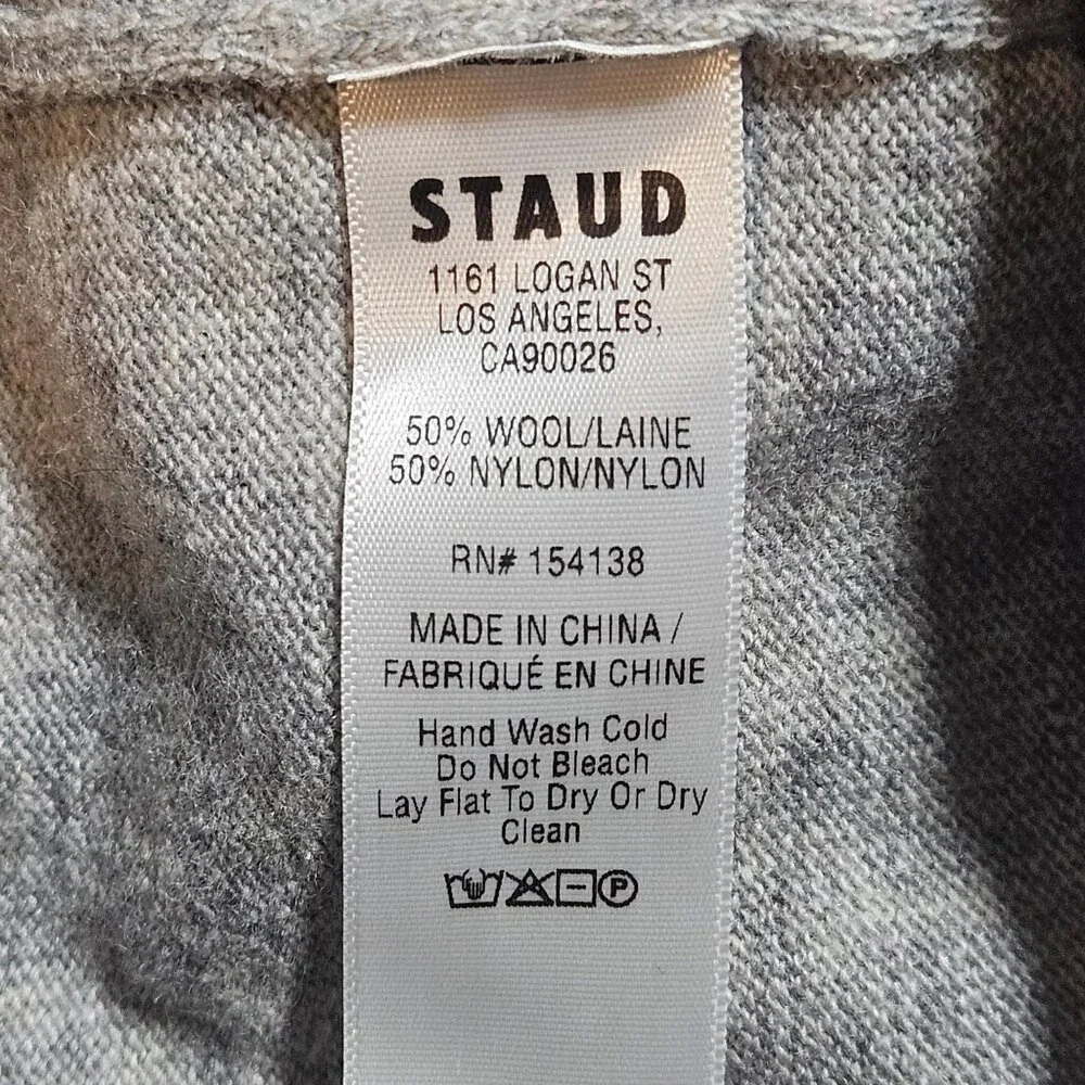 NWT STAUD Grey Ribbed Knit Tank Top Women’s L Minimalist Streetwear Quiet Luxury - Picture 9 of 11